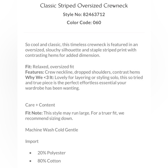 Free People Classic Striped Oversized Crewneck Pullover Sweater Red and Navy NWT - Picture 4 of 7